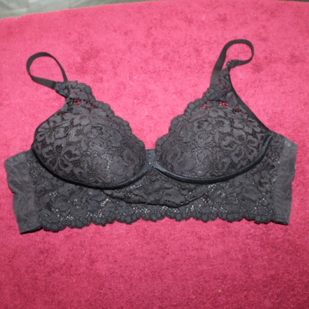 Maidenform Pure Comfort Wireless Lace Longline Bralette Lightly Lined Convertibl